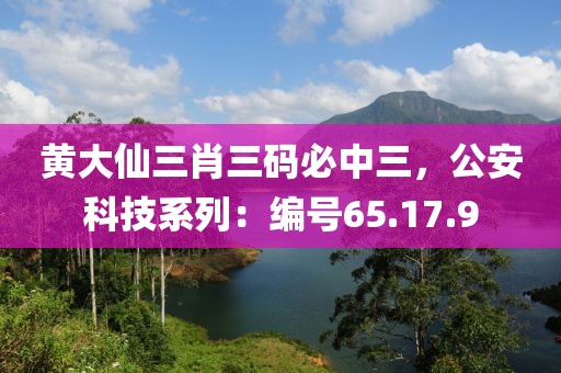 黄大仙三肖三码必中三，公安科技系列：编号65.17.9