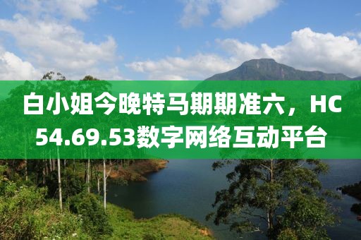 白小姐今晚特马期期准六，HC54.69.53数字网络互动平台