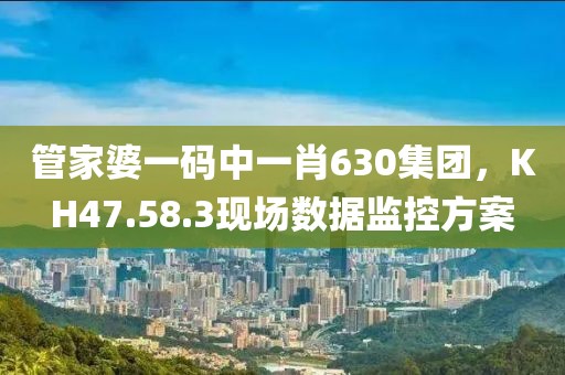 管家婆一码中一肖630集团，KH47.58.3现场数据监控方案