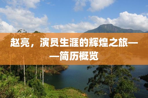 赵亮，演员生涯的辉煌之旅——简历概览