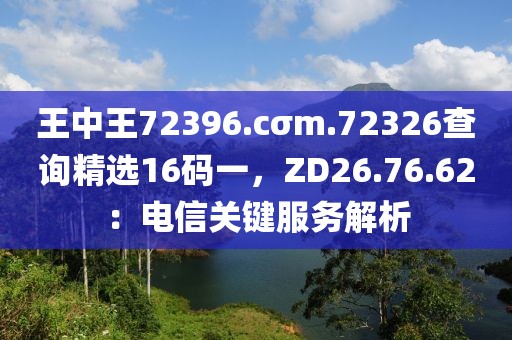 王中王72396.cσm.72326查询精选16码一，ZD26.76.62：电信关键服务解析