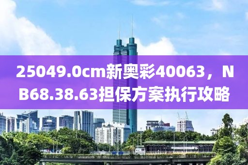 25049.0cm新奥彩40063，NB68.38.63担保方案执行攻略