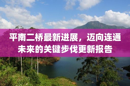 平南二桥最新进展，迈向连通未来的关键步伐更新报告