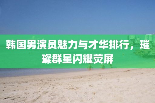 韩国男演员魅力与才华排行，璀璨群星闪耀荧屏