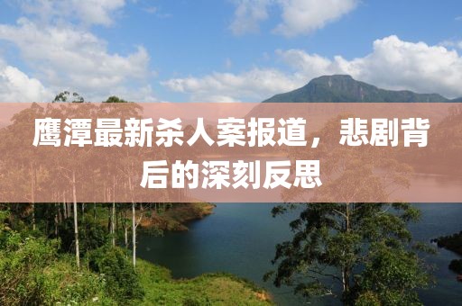 鹰潭最新杀人案报道，悲剧背后的深刻反思
