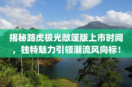 揭秘路虎极光敞篷版上市时间，独特魅力引领潮流风向标！