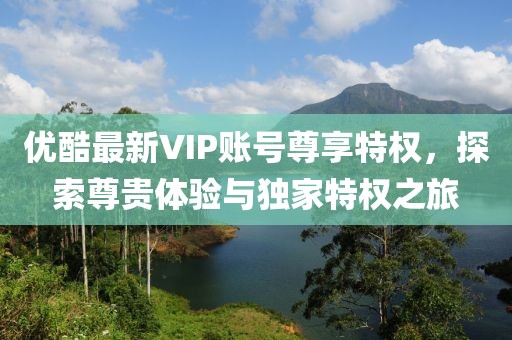 优酷最新VIP账号尊享特权，探索尊贵体验与独家特权之旅