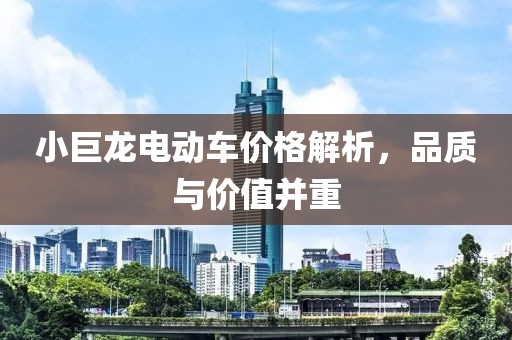 小巨龙电动车价格解析，品质与价值并重