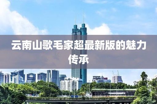 云南山歌毛家超最新版的魅力传承