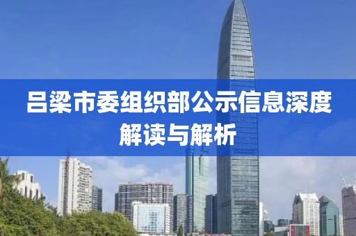 吕梁市委组织部公示信息深度解读与解析