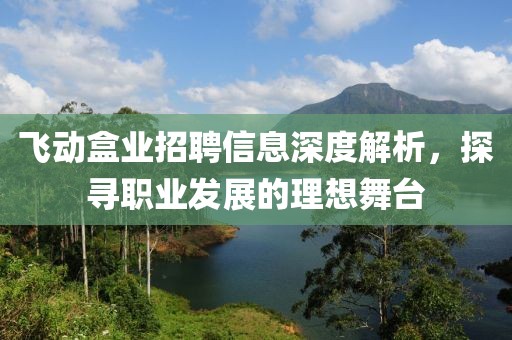 飞动盒业招聘信息深度解析，探寻职业发展的理想舞台