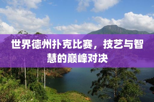 世界德州扑克比赛，技艺与智慧的巅峰对决