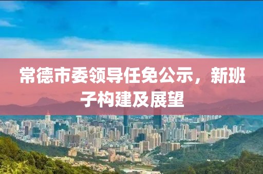 常德市委领导任免公示，新班子构建及展望