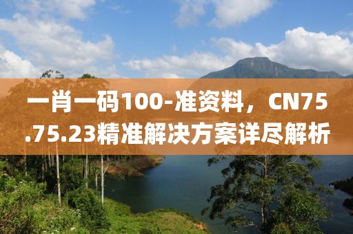 一肖一码100-准资料，CN75.75.23精准解决方案详尽解析