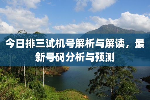 今日排三试机号解析与解读，最新号码分析与预测