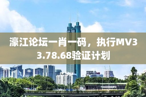 濠江论坛一肖一码，执行MV33.78.68验证计划