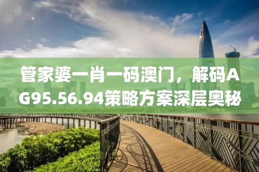 管家婆一肖一码澳门，解码AG95.56.94策略方案深层奥秘