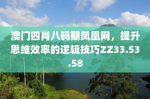 澳门四肖八码期凤凰网，提升思维效率的逻辑技巧ZZ33.53.58