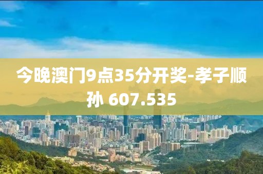 今晚澳门9点35分开奖-孝子顺孙 607.535