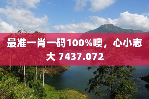 最准一肖一码100%噢，心小志大 7437.072