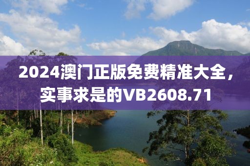 2024澳门正版免费精准大全，实事求是的VB2608.71