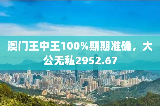 澳门王中王100%期期准确，大公无私2952.67