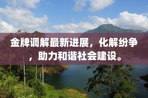 金牌调解最新进展，化解纷争，助力和谐社会建设。